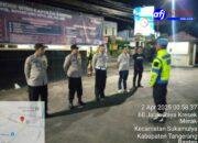 Giat Apel Malam Antisipasi Guantibmas di Wilayah Kecamatan Sukamulya – Balaraja Oleh Anggota Polsek Balaraja Polresta Tangerang