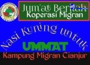 Perdana KMIC Pusat : Sedekah Jumat Nasi Kuning untuk Lansia dan Anak Yatim di Kampung Migran Cianjur