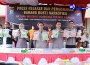 Polres Asahan Gelar Press Release Dan Musnahkan 37Kg Lebih Sabu Hasil Ungkapan Kasus Narkotika