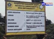 Pembangunan Jalan Betonisasi  di Desa Gintung Cilejeit RT 13/04  Disambut Baik  Masyarakat