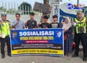 Sat Lantas Polres Pelabuhan Belawan Sosialisasikan Kamseltibcarlantas dalam Ops Keselamatan Toba 2026