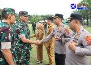Sinergitas TNI-Polri Kapolres Labuhanbatu Turut Sambut Kunjungan Pangdam I/BB Mayjen TNI Hendy Antariksa 