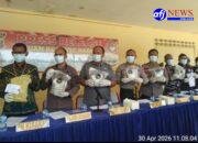 Kapolres Asahan AKBP Revi Nurvelani,SH,SIK,MH pimpin Press Release, 5Kg Sabu Asal Malaysia Berasil Digagalkan