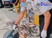 Kejaksaan Negri Deli Serdang Musnahkan Barang Bukti 85 Sajam Dan 5 Pistol Di Cabjari Labuhan Deli