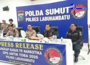 Waka Polres Labuhanbatu Paparkan Ungkap Kasus TP Narkotika Ops Antik Toba 2026 Meningkat dari Tahun 2025