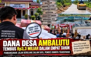 Dana Desa Ambalutu Tembus Rp3,3 Miliar dalam Empat Tahun, Realisasi Sejumlah Program Perlu Dibuka ke Publik