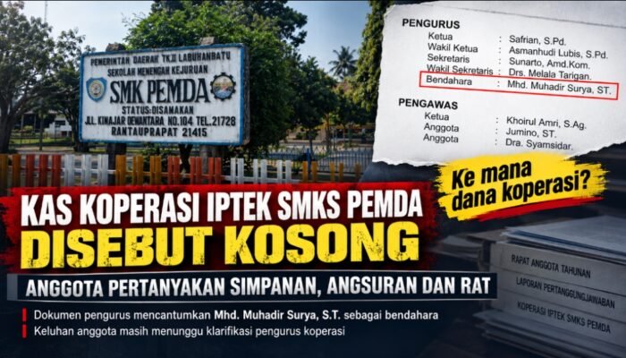 Kas Koperasi IPTEK SMKS Pemda Rantauprapat Disebut Kosong, Anggota Pertanyakan Simpanan dan RAT