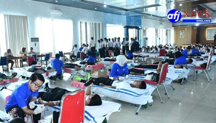 Kodaeral I Belawan Gelar Donor Darah Sambut HUT Ke 81 TNI AL