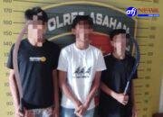 Jatanras Polres Asahan Amankan Tiga Remaja, Dua Sajam Celurit Ditemukan di Atap Rumah