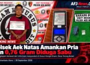 Informasi Warga Ditindaklanjuti, Polsek Aek Natas Amankan Pria dan Barang Diduga Sabu 0,76 Gram