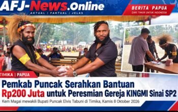 Pemkab Puncak Salurkan Rp200 Juta untuk Gereja KINGMI Sinai SP2, Wujud Kepedulian terhadap Pelayanan Umat di Tanah Papua