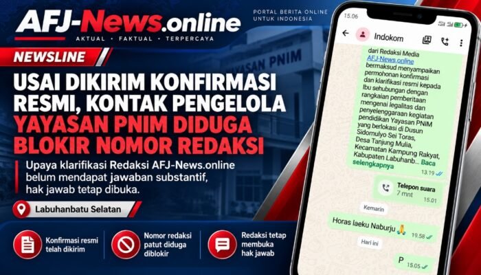 USAI DIKIRIM KONFIRMASI RESMI, KONTAK PENGELOLA YAYASAN PNIM DIDUGA MEMBLOKIR NOMOR REDAKSI AFJ-News.online